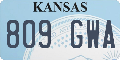 KS license plate 809GWA