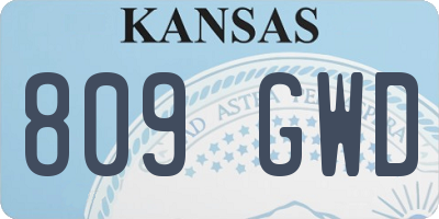 KS license plate 809GWD
