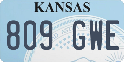 KS license plate 809GWE