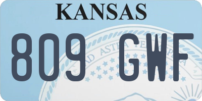 KS license plate 809GWF