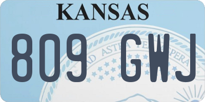 KS license plate 809GWJ