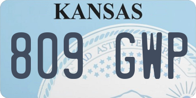 KS license plate 809GWP
