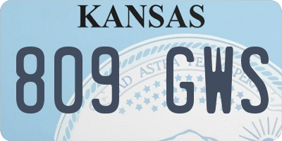 KS license plate 809GWS
