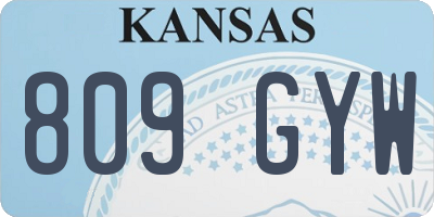 KS license plate 809GYW