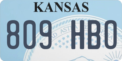 KS license plate 809HBO