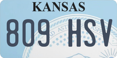 KS license plate 809HSV