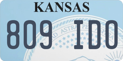 KS license plate 809IDO