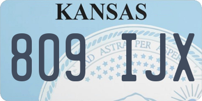 KS license plate 809IJX
