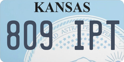KS license plate 809IPT