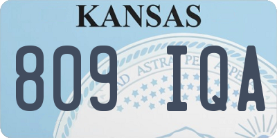 KS license plate 809IQA