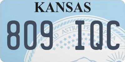 KS license plate 809IQC