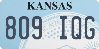 KS license plate 809IQG