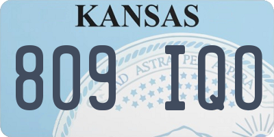 KS license plate 809IQO