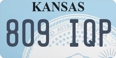 KS license plate 809IQP