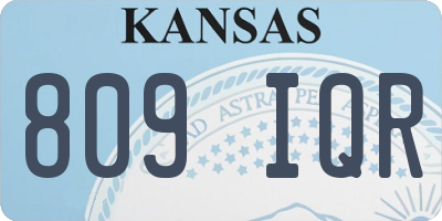 KS license plate 809IQR