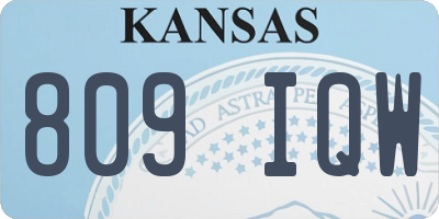 KS license plate 809IQW