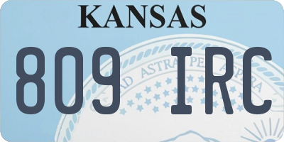 KS license plate 809IRC