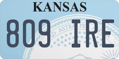 KS license plate 809IRE
