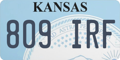 KS license plate 809IRF