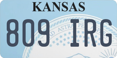 KS license plate 809IRG