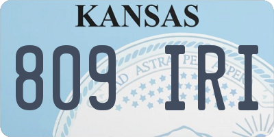 KS license plate 809IRI