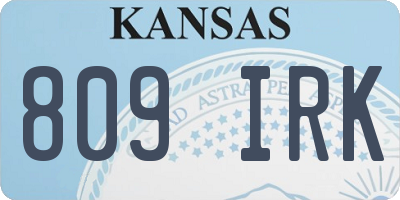 KS license plate 809IRK