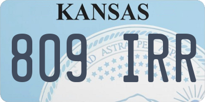 KS license plate 809IRR