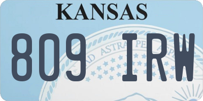 KS license plate 809IRW