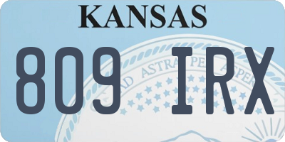 KS license plate 809IRX