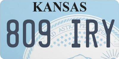 KS license plate 809IRY