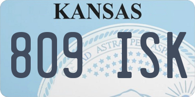 KS license plate 809ISK