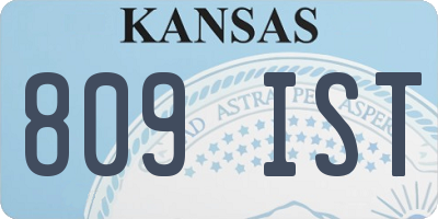 KS license plate 809IST