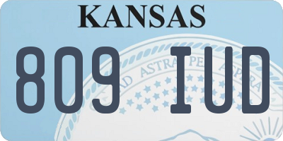 KS license plate 809IUD