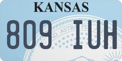 KS license plate 809IUH
