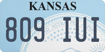 KS license plate 809IUI