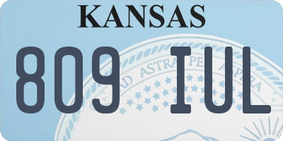 KS license plate 809IUL