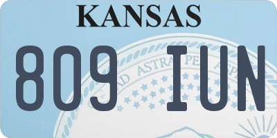 KS license plate 809IUN