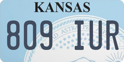 KS license plate 809IUR