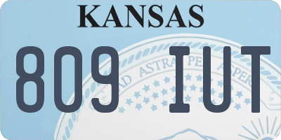 KS license plate 809IUT