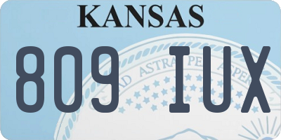 KS license plate 809IUX