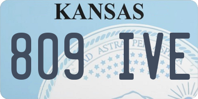 KS license plate 809IVE