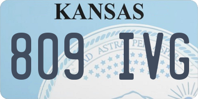 KS license plate 809IVG