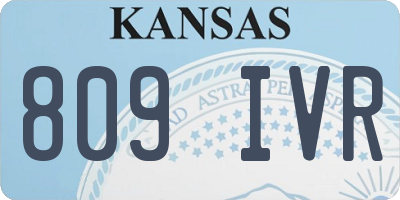 KS license plate 809IVR
