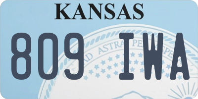 KS license plate 809IWA