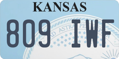 KS license plate 809IWF
