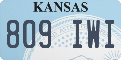 KS license plate 809IWI