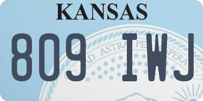 KS license plate 809IWJ