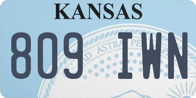 KS license plate 809IWN