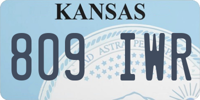 KS license plate 809IWR