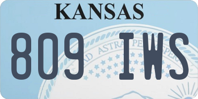 KS license plate 809IWS